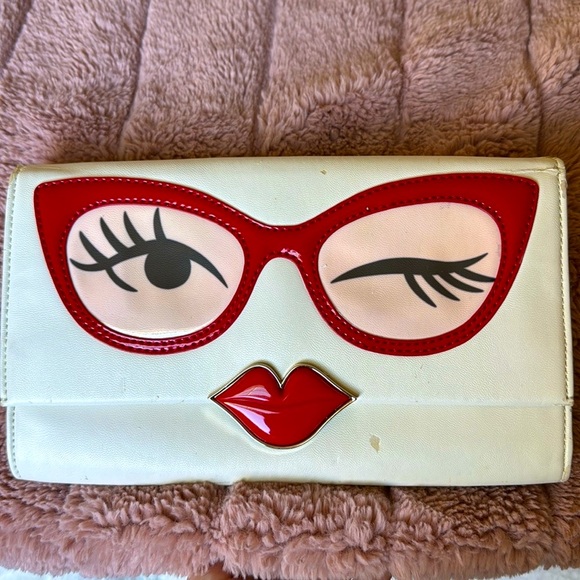 Kate Spade Rose Colored Glasses Frames Clutch Bag - Picture 2 of 16
